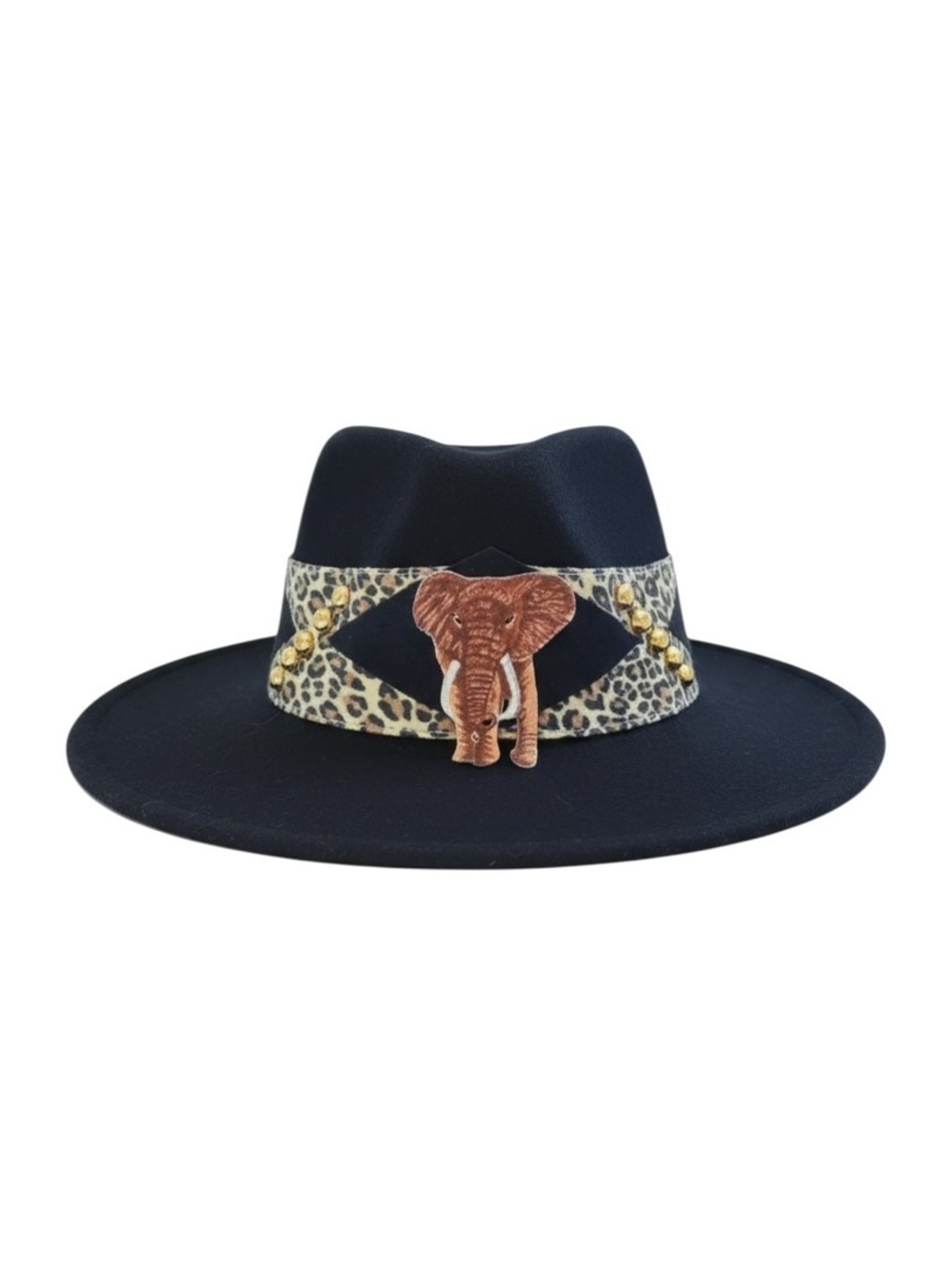 Vintage Black Wool Elephant Safari Hat